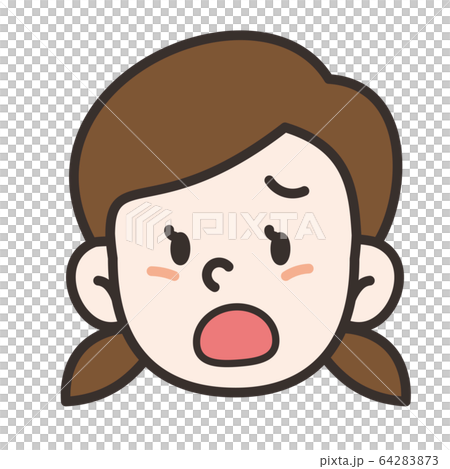 Girl front face grumpy 64283873