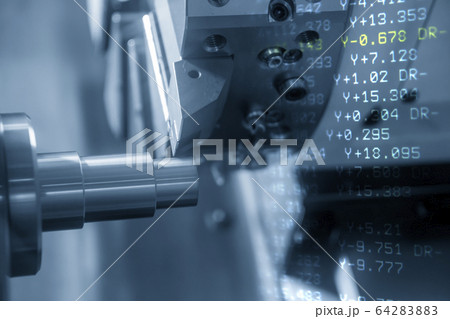 The abstract scene of CNC lathe machine. The abstract scene of CNC lathe machine. 64283883