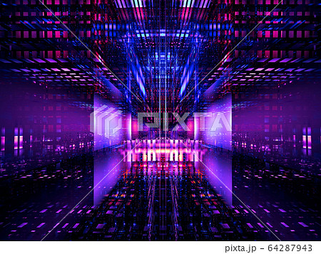 Futuristic structure - alien space station or portal - 3d illustration 64287943