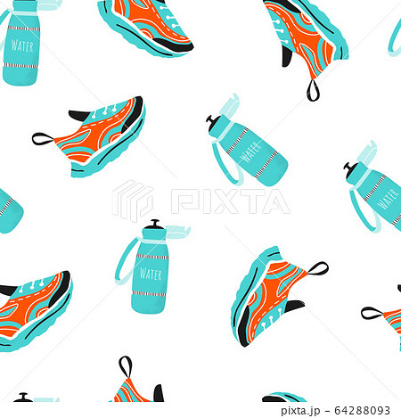 Seamless pattern with sport water bottle  64288093