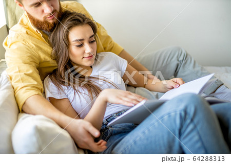 weekends, holidays of married couple at home 64288313