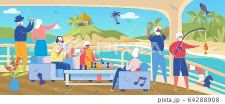 Senior People Sea Vacation or Weekend on Yacht. Senior People Sea Vacation or Weekend on Yacht. 64288908