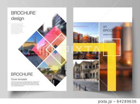 The vector layout of A4 format modern cover mockups design templates for brochure, magazine, flyer, booklet, annual report. Creative trendy style mockups, blue color trendy design backgrounds. The vector layout of A4 format modern cover mockups design templates for brochure, magazine, flyer, booklet, annual report. Creative trendy style mockups, blue color trendy design backgrounds. 64289636