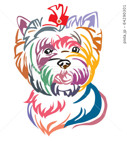 Colorful decorative portrait of Dog Yorkshire 64290301