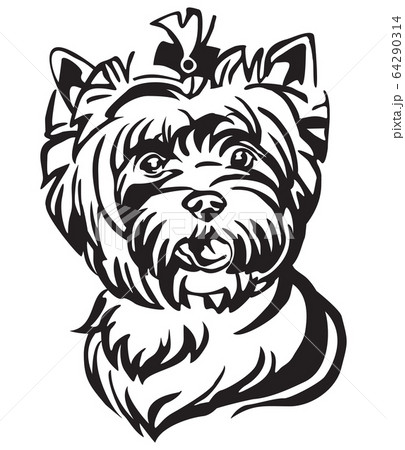 Decorative Portrait Of Dog Yorkshire Terrierのイラスト素材