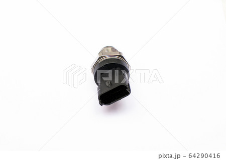 Fuel pressure sensor car isolated on a white background. Fuel pressure sensor car isolated on a white background. 64290416