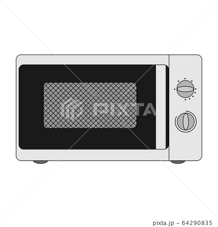 cartoon microwave front view. white background isolated vector illustration cartoon microwave front view. white background isolated vector illustration 64290835