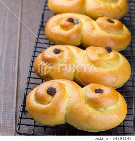 Swedish and scandinavian Christmas saffron buns 64291149