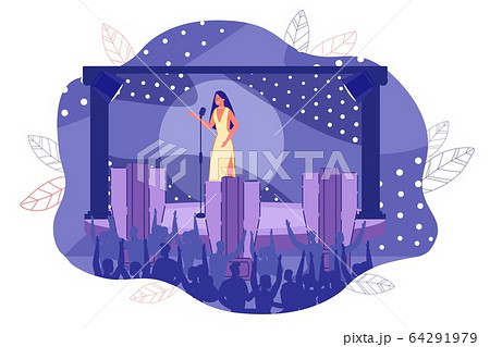 Vocal Singer Performing on Stage front of Audience 64291979