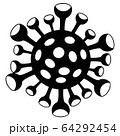 SARS-CoV-2 coronavirus monochrome logo respiratory syndrome coronavirus 2 or 2019 new coronavirus 2019-nCoV pandemic of coronavirus COVID-19 virus molecule figure 64292454