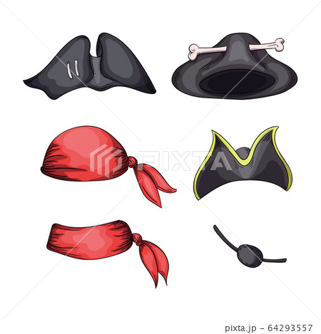 Set of hats for pirates and bandits and blindfold Set of hats for pirates and bandits and blindfold 64293557