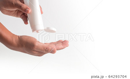 Using alcohol gel clean wash hand sanitizer anti 64293704