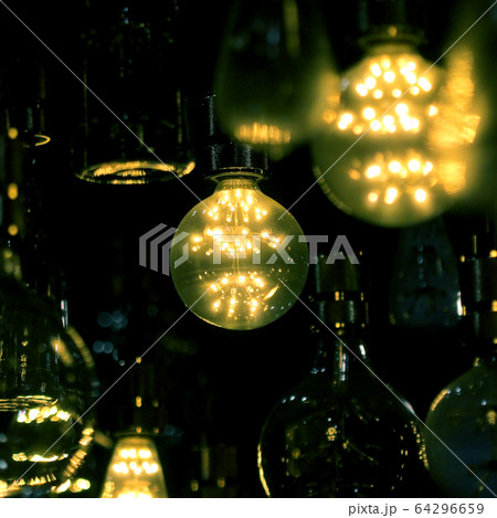 LED light bulbs are decorated on the ceiling LED light bulbs are decorated on the ceiling 64296659