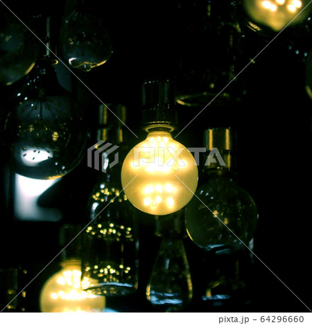 LED light bulbs are decorated on the ceiling LED light bulbs are decorated on the ceiling 64296660