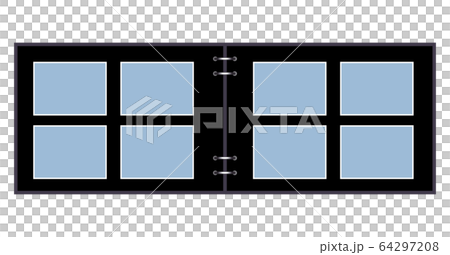 黒い台紙のフォトアルバムのイラスト イラストを入れられるフレーム背景素材のイラスト素材