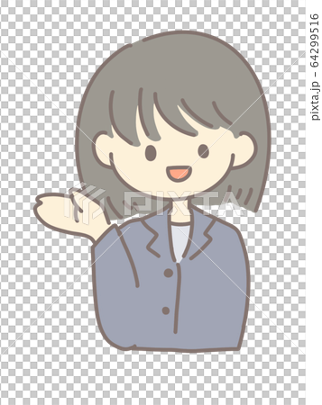 A woman explaining in a suit 64299516