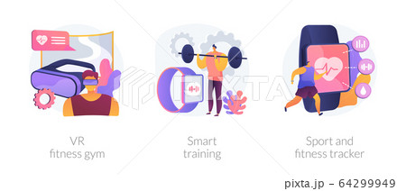 Smart personal training technologies abstract concept vector illustrations. Smart personal training technologies abstract concept vector illustrations. 64299949