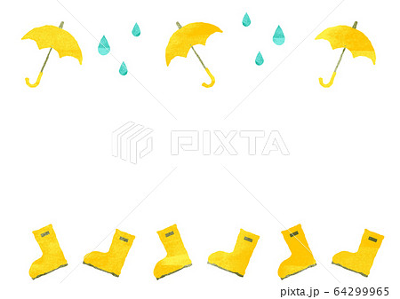 水彩テクスチャ フレーム 雨の日のイラスト素材