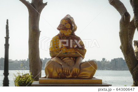 An idol rapped with cloths as precautionary measures to control corona virus infection spread An idol rapped with cloths as precautionary measures to control corona virus infection spread 64300647