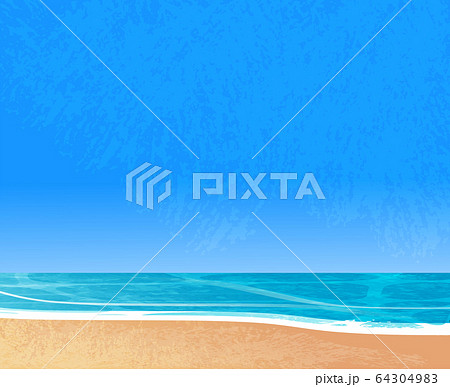 夏 海 ビーチ 波 背景素材 砂浜のイラスト素材