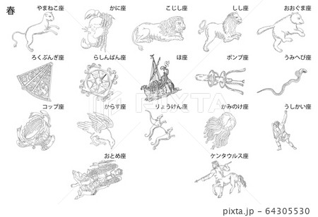 春の星座影あり線なし白名称 春の星座影あり線なし白名称 64305530