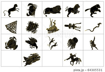 春の星座影あり線なし黒枠 64305531