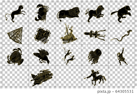 春の星座影あり線なし黒枠 64305531