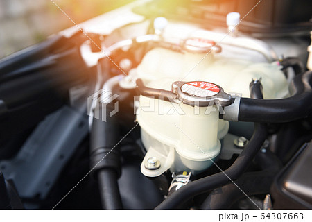 coolant car engine detail close up of machine new 64307663