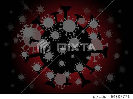 Black of coronavirus with dangerous. 64307771
