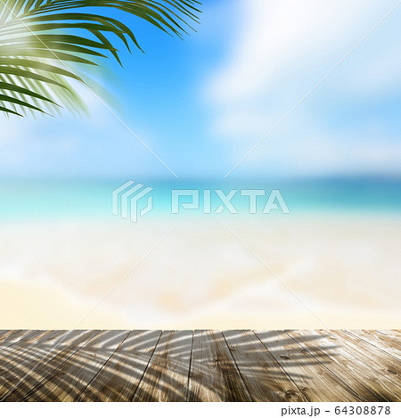 背景 夏 海 ビーチ 風景 イメージのイラスト素材