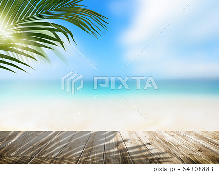 背景 夏 海 ビーチ 風景 イメージのイラスト素材 6430