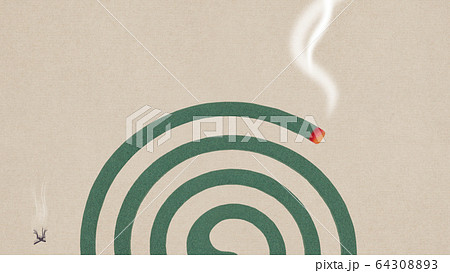 背景-紙-夏-蚊取り線香 64308893