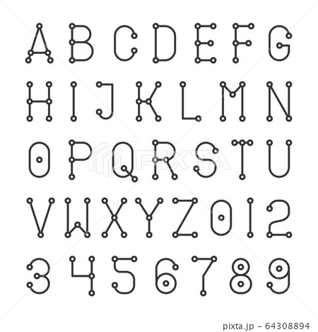 Geometric Simple Alphabet Font Abc Line Stylr のイラスト素材 Geometric Simple Alphabet Font Abc Line Stylr のイラスト素材
