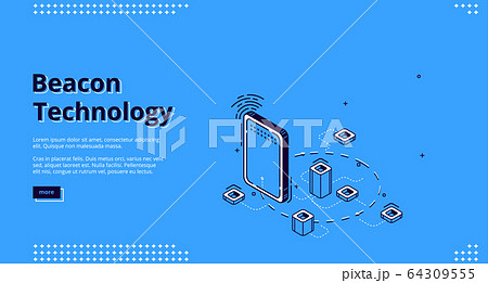 Beacon wireless technology isometric web banner 64309555