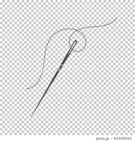 Needle and thread silhouette icon vector graphic 64309565
