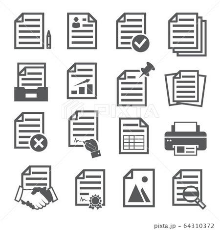 Documents icons set on white background 64310372