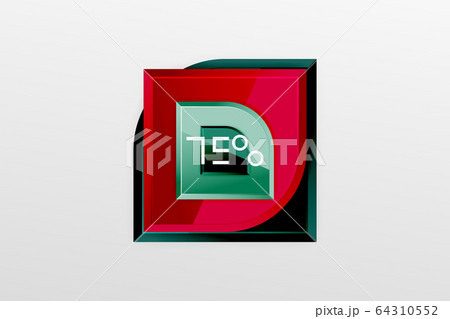 Glossy glass squares with round elements geometric composition. Abstract geometric background with 3d effect composition For Wallpaper, Banner, Background, Card, Book Illustration, landing page 64310552