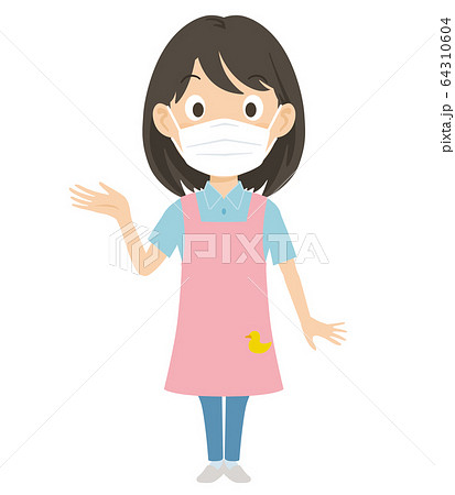 マスク 保母さん 介護福祉士 保育士 介護 イラストのイラスト素材