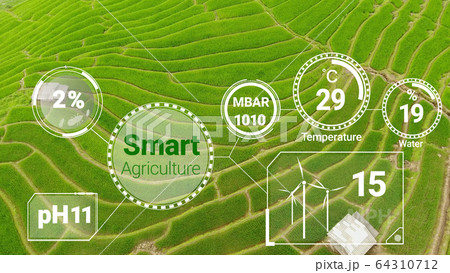 Smart digital agriculture technology by futuristic sensor data collection Smart digital agriculture technology by futuristic sensor data collection 64310712