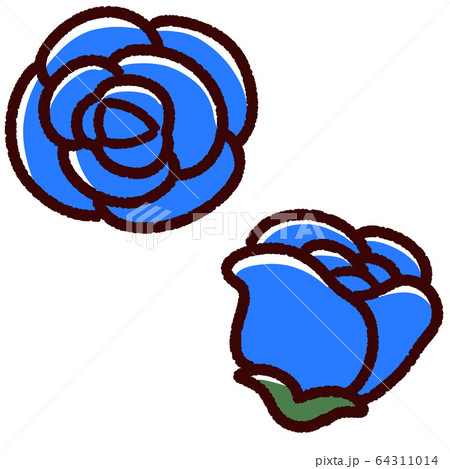 青いバラ　素材　パーツ 64311014