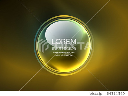 Glowing neon shiny transparent bubbles, glass circles or bio cell concept. Techno futuristic vector abstract background For Wallpaper, Banner, Background, Card, Book Illustration, landing page 64311540