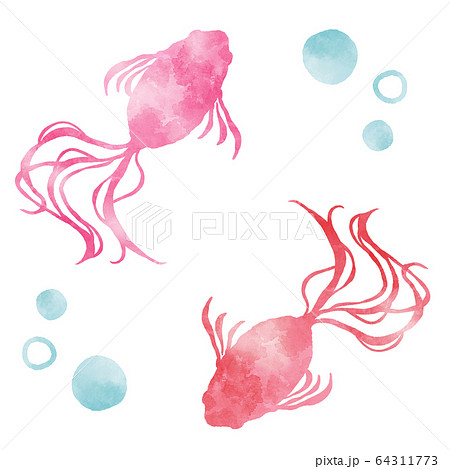金魚 赤とピンクのイラスト素材 金魚 赤とピンクのイラスト素材