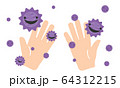 手についたウイルス：顔あり 64312215