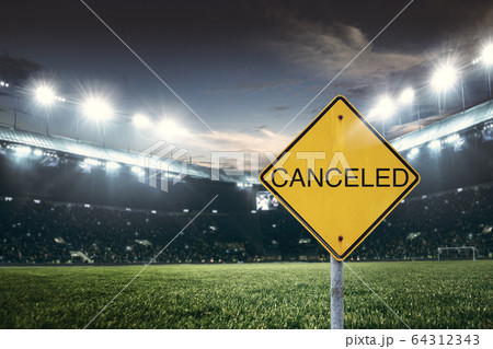 Cancellation of mass events, sporting events, concerts - stadium closed because of COVID-19 spreading 64312343