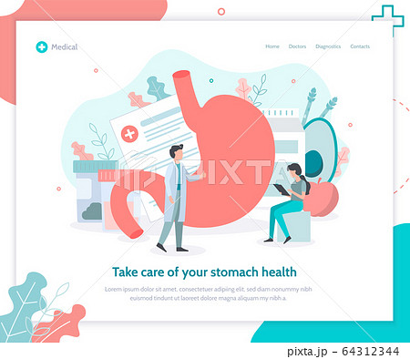Stomach health medical landing page 64312344