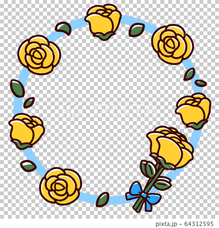 Rose round frame yellow - Stock Illustration [64312595] - PIXTA