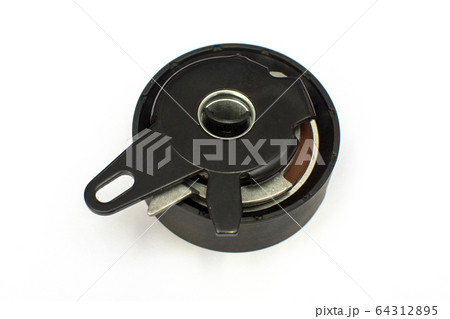 Car belt tensioner isolated on the white background. Spare parts. 64312895