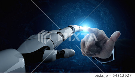 Future artificial intelligence robot and cyborg. 64312927