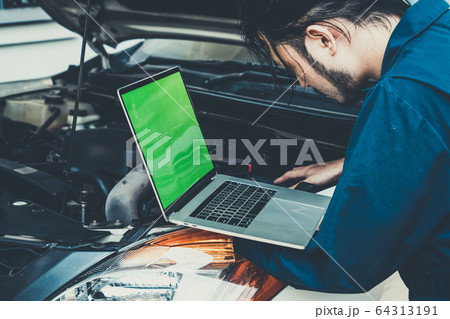 Professional mechanic providing car repair service Professional mechanic providing car repair service 64313191