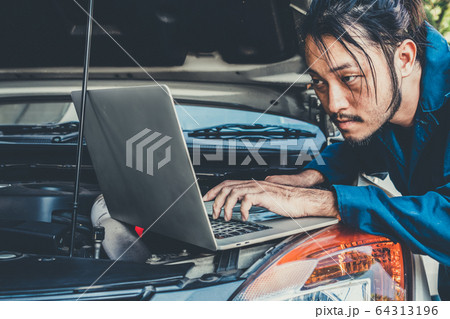 Professional mechanic providing car repair service Professional mechanic providing car repair service 64313196